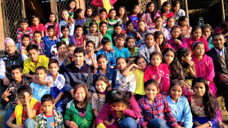 Teacher and Students of Chandrodaya Secondary School
